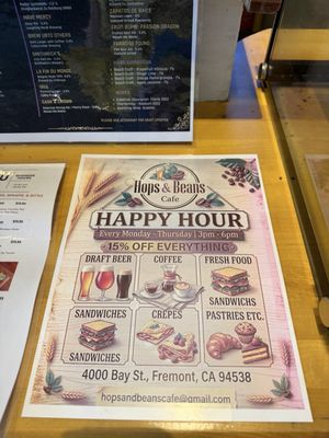 Menu photo 1 Hops & Beans Cafe Fremont, CA Menu photo 1 Hops & Beans Cafe Fremont, CA