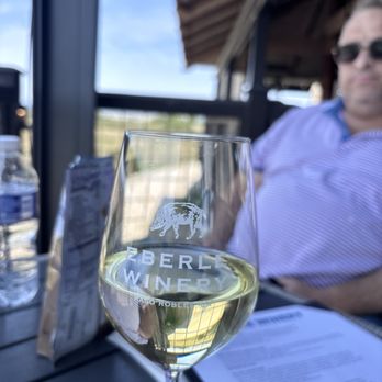 Eberle Winery - Beautiful muscat wine in a lovely glass. - Wineries Near Me - Paso Robles, California