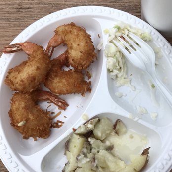 Champlin's Seafood - Coconut shrimp with red potatoes and Cole slaw. Again after I had already eaten some shrimp - Seafood Near Me - Narragansett, Rhode Island Champlin's Seafood - Coconut shrimp with red potatoes and Cole slaw. Again after I had already eaten some shrimp - Seafood Near Me - Narragansett, Rhode Island
