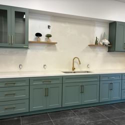 New Bridge Kitchen and Bath - Jade Green Shaker Cabinet