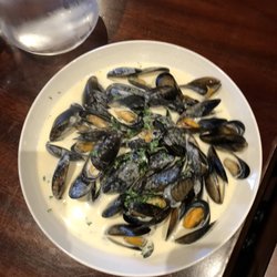 Burntisland Sands Hotel - Steamed Shetland Mussels in a creme, garlic & parsley broth.  So damned good!