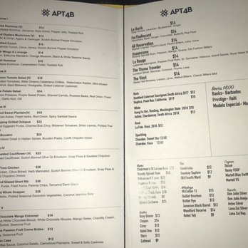 APT 4B - The menu - Lounges Near Me - Atlanta, Georgia