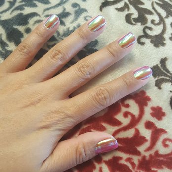 Diva's Nails - Cherry red with chrome overlay - Nail Salons Near Me - Burbank, California Diva's Nails - Cherry red with chrome overlay - Nail Salons Near Me - Burbank, California