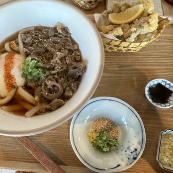 Zaru - Nikutama udon plus mushroom tempura - Japanese Near Me - Orlando, Florida Zaru - Nikutama udon plus mushroom tempura - Japanese Near Me - Orlando, Florida