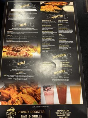 Menu photo 2 The Rowdy Rooster Bar and Grille Oakland, MD