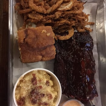 Badlands BBQ - Baby rack ribs, corn bread and onion straws! Totally recommend. - Barbeque Near Me - Norco, California Badlands BBQ - Baby rack ribs, corn bread and onion straws! Totally recommend. - Barbeque Near Me - Norco, California