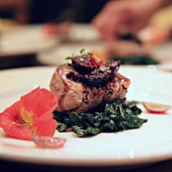 Vanessa Loves Food - Veal Tenderloin with Figs and Grapes as prepared during a Larner Vineyard Winemaker dinner.