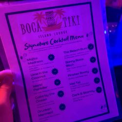 Boca Tiki Island Lounge - Signature Cocktail Menu