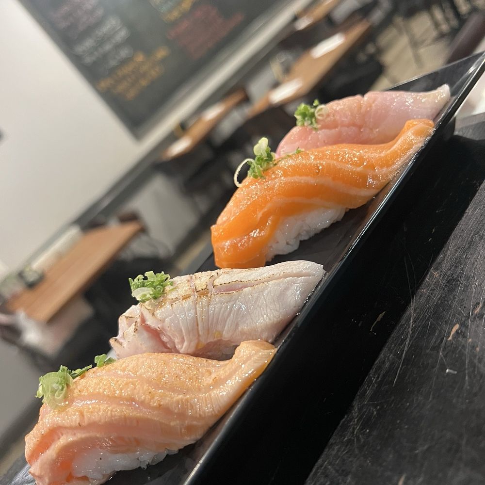 Salmon and Yellowtail Nigiri.