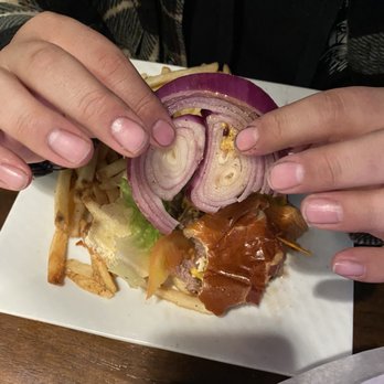 Dave & Buster's Northridge - The onion is bigger than the patty itself. - Arcades Near Me - Northridge, California Dave & Buster's Northridge - The onion is bigger than the patty itself. - Arcades Near Me - Northridge, California