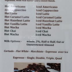 D'Amico Coffee - Menu