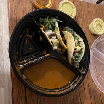 Taquerias Cervantez - Bisteak tacos, rice (I ate) and charro beans. - Mexican Near Me - Plano, Texas Taquerias Cervantez - Bisteak tacos, rice (I ate) and charro beans. - Mexican Near Me - Plano, Texas
