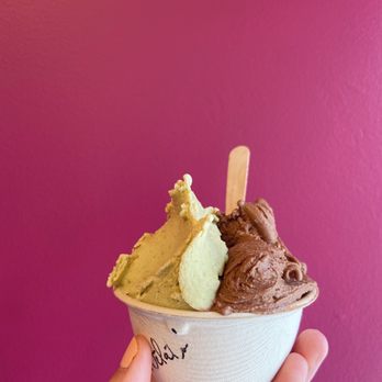 Delini Gelato - Delini chocolate and pistachio - Gelato Near Me - Boston, Massachusetts