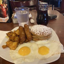 Combo breakfast  Sweet Potato with Honey Butter pancakes  delicious