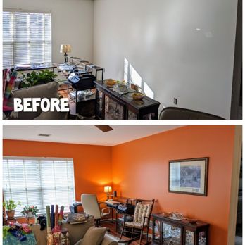 Meadowby Home Services - Before and after of a living room /office area - Handyman Near Me Meadowby Home Services - Before and after of a living room /office area - Handyman Near Me