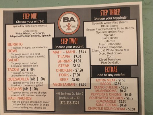 Menu photo 3 Ba Burrito Jonesboro, AR