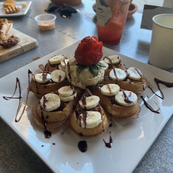 Hide Out Cafe - Banana nutella waffle - Cafes Near Me - Rowland Heights, California