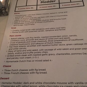 Hemelse Modder - Menu for modern European food - Modern European Near Me - Amsterdam, New Hampshire