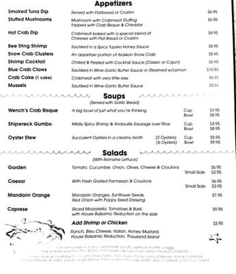 Menu photo 4 Shipwreck Raw Bar Port St Joe, FL Menu photo 4 Shipwreck Raw Bar Port St Joe, FL