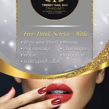 Trendy Nail Bar - Their drink menu - Nail Salons Near Me - Suwanee, Georgia Trendy Nail Bar - Their drink menu - Nail Salons Near Me - Suwanee, Georgia