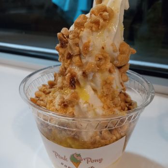 Pink Pony Soft Serve - Italiano (vanilla soft serve, roasted hazelnuts, maldon sea salt, olive oil) $7 - Ice Cream & Frozen Yogurt Near Me - Albuquerque, New Mexico