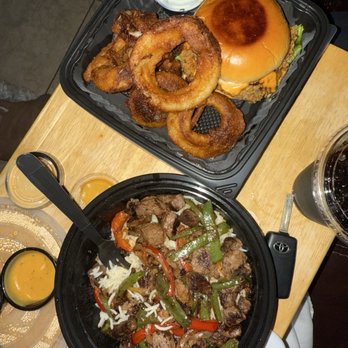 Chicken Code - Mega meat bowl & chicken sandwich with onion rings - Chicken Shop Near Me - Corona, California Chicken Code - Mega meat bowl & chicken sandwich with onion rings - Chicken Shop Near Me - Corona, California