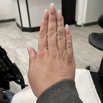 JoJo Nails - Ombre pink and white acrylics by Jojo - Nail Salons Near Me - Chino, California