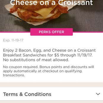 Dunkin' - a picture of a croissant sandwich with bacon, egg and cheese on a croissant - Donuts Near Me - Worth, Illinois Dunkin' - a picture of a croissant sandwich with bacon, egg and cheese on a croissant - Donuts Near Me - Worth, Illinois