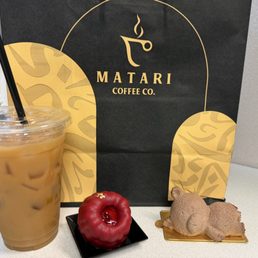 Sweets and iced coffee