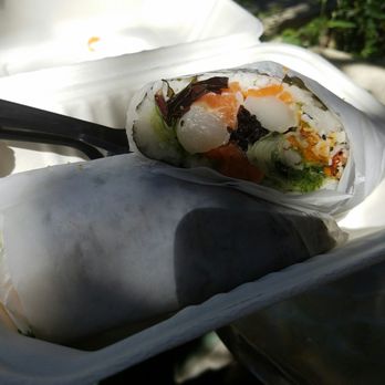 Pokeworks - the burrito with salmon and scallop - Hawaiian Near Me - Mountain View, California Pokeworks - the burrito with salmon and scallop - Hawaiian Near Me - Mountain View, California