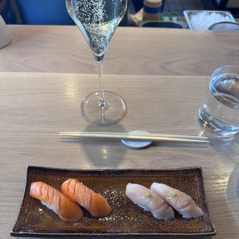 Kumoya - Salmon and hamachi nigiri - Japanese Near Me - Denver, Colorado Kumoya - Salmon and hamachi nigiri - Japanese Near Me - Denver, Colorado