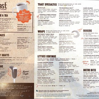 Toast Coffee + Kitchen - Menu April 2026 - Coffee & Tea Near Me - Ronkonkoma, New York