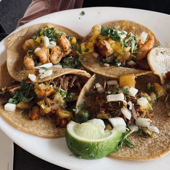 Cha Cha's Latin Kitchen - 3 carnitas and 3 shrimp!! - Mexican Near Me - Irvine, California