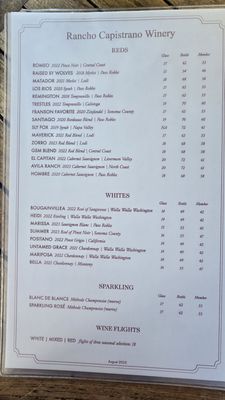 Menu photo 8 Rancho Capistrano Winery San Juan Capistrano, CA Menu photo 8 Rancho Capistrano Winery San Juan Capistrano, CA