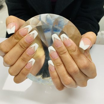 Redondo 7 Nails - Full set with white V tips - Nail Salons Near Me - Long Beach, California Redondo 7 Nails - Full set with white V tips - Nail Salons Near Me - Long Beach, California