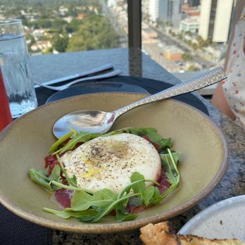 The Rooftop - Burrata with strawberries. Pretty good. Not exceptional, but pretty good. - Asian Fusion Near Me - Beverly Hills, California The Rooftop - Burrata with strawberries. Pretty good. Not exceptional, but pretty good. - Asian Fusion Near Me - Beverly Hills, California