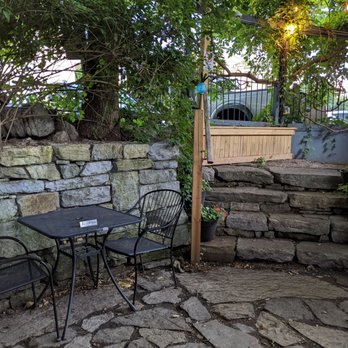Blue Moon Cafe - The entrance to the sunken part of the outdoor seating area. - Cafes Near Me - Shepherdstown, West Virginia Blue Moon Cafe - The entrance to the sunken part of the outdoor seating area. - Cafes Near Me - Shepherdstown, West Virginia