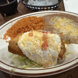 Mini chimi with beans and rice. Mini chimi with beans and rice.