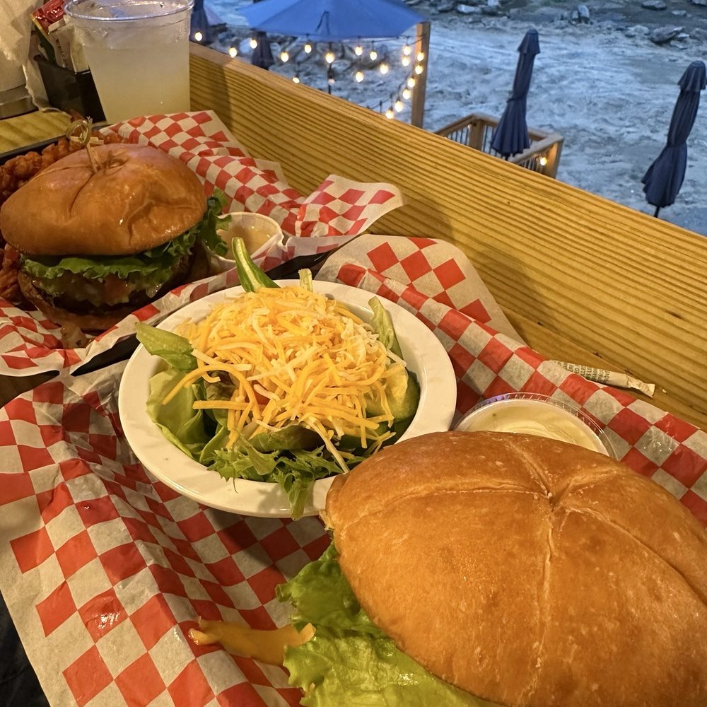 Burgers on the river. I love coming back to chimney rock and seeing that it's beginning to rebuild. Burgers on the river. I love coming back to chimney rock and seeing that it's beginning to rebuild.