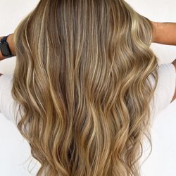 Karma Salon - Custom blonde + precision cut by Katelynne at Karma Salon. Soft, lived-in dimension with seamless grow-out. Now booking CNY.