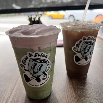 Grounded Coffee House - Matcha with strawberry cream and an iced vanilla coffee - Coffee & Tea Near Me - Corona Del Mar, California Grounded Coffee House - Matcha with strawberry cream and an iced vanilla coffee - Coffee & Tea Near Me - Corona Del Mar, California