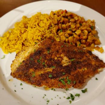 French Quarter Bistro - Frsh snapper with yellow rice and corn - French Near Me - Saint Thomas, Virgin Islands