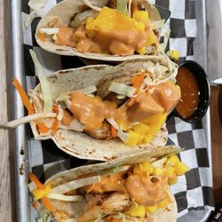 Tres Compadres Mex Grill Bar - Shrimp seafood tacos--Delicious!