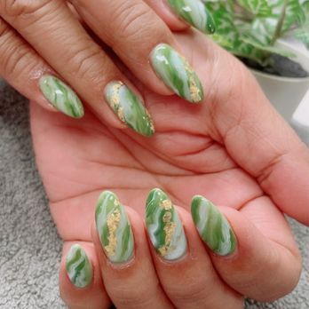 Wiki Nails Spa - A look for st Patrick's but wanted jade vibes - Nail Salons Near Me - Lihue, Hawaii