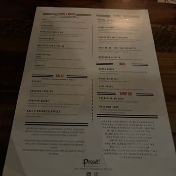 Prost Wine Bar and Charcuterie - Menu - Wine Bars Near Me - Frankenmuth, Michigan
