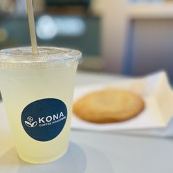 My lemonade (because it's hot outside) and my husband's big-*ss snickerdoodle