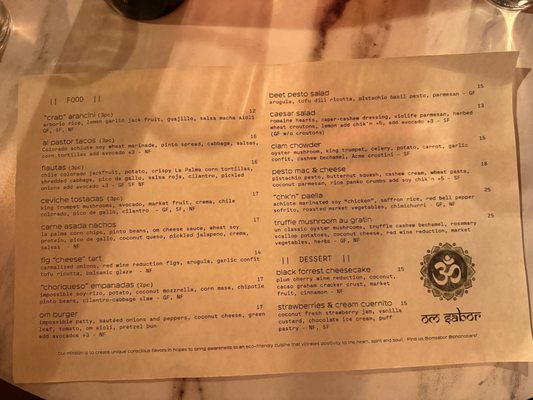 Menu photo 1 Om Sabor San Francisco, CA Menu photo 1 Om Sabor San Francisco, CA