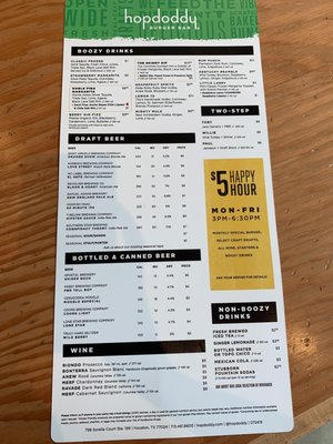 Menu photo 3 Hopdoddy Burger Bar Houston, TX Menu photo 3 Hopdoddy Burger Bar Houston, TX