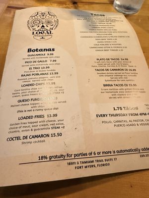 Menu photo 1 El Local Fort Myers, FL Menu photo 1 El Local Fort Myers, FL