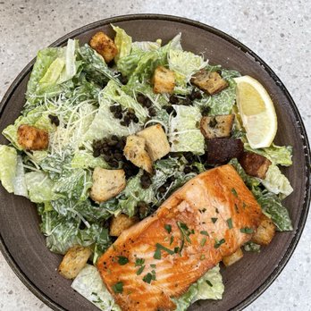 Tap & Barrel - Bridges - Roasted Garlic Caesar Salad with salmon - Breakfast & Brunch Near Me - Vancouver, British Columbia